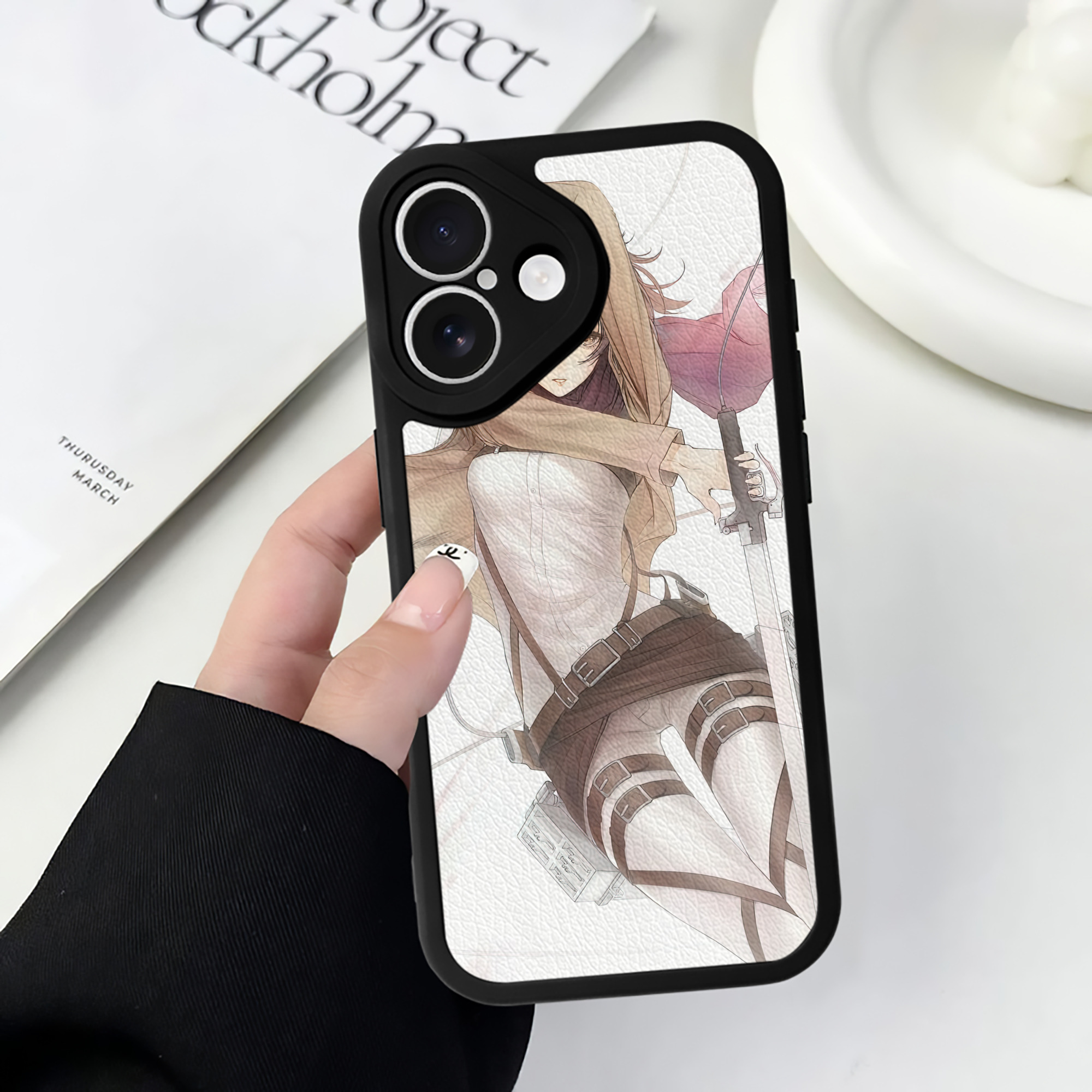 （画像用） 進撃の巨人 Attack on Titan 【iPhone 16シリーズ対応】シリコンスマホケース（レザー調） 材質：シリコン